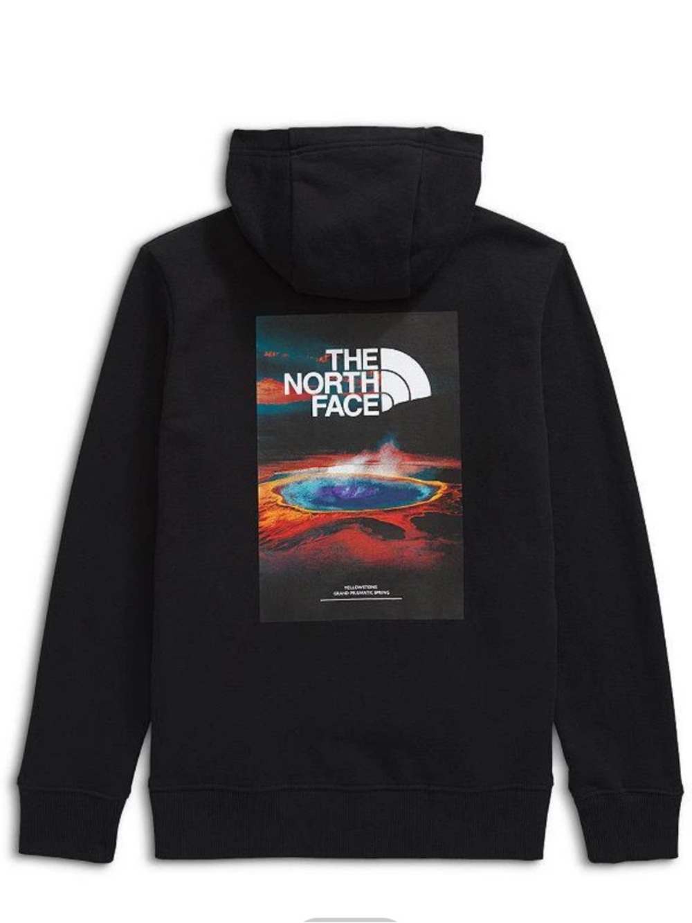 The North Face Kids Black Graphic Hoodie with Colorful Back Graphic XL